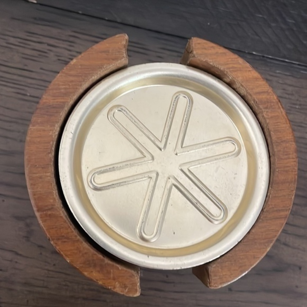 Solid American Walnut Coaster Set- Vintage‎ - Picture 2 of 10